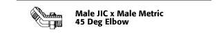 Male JIC x Male Metric 45° Elbow