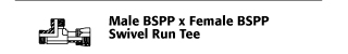 Male BSPP x Female BSPP Swivel Run Tee